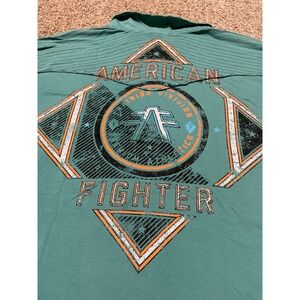 American Fighter Mens Garder Teal Graphic Polo Shirt FM4643 New With Tags Size L